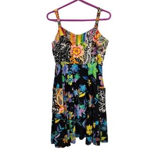 Jams World Tropical Floral Mini Dress Size Medium
